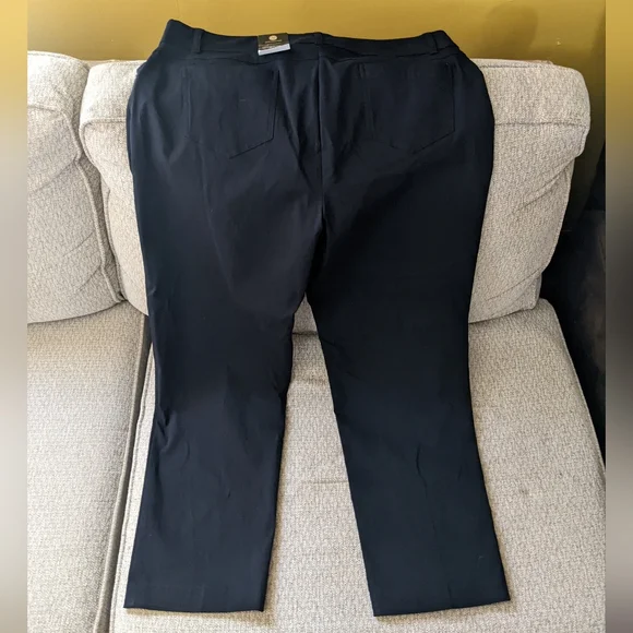 Black Curvy Fit Straight Leg Pants Women's 18 JM Collections New - Picture 3 of 14